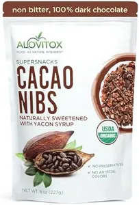 Alovitox Cacao Nibs With Natural Sweetener Yacon Syrup |healthy Snacks |Raw Organic Sugar Free Keto Paleo Gluten Free & Vegan| Protein Bites| Antioxidant With Criollo Cocoa Chocolate Extracts| 8 Oz