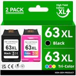 High Yield 63 Black/Tri-Color Ink,Compatible for HP 63 63XL Ink Cartridge Combo Pack, Work for Envy 4520 4522 3634 OfficeJet 3830 4650 5252 5258 DeskJet 3636 1111 3630 1112 3637 Printer