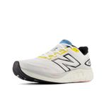 New Balance Men's Fresh Foam 680 V8 Running Shoe, White/Black/Ginger Lemon, 12 M