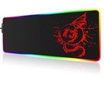 Foulrog RGB Gaming Mouse Pad,Large Extended Glowing Led Mousepad with 15 Lighting Modes and USB,Smooth Surface Waterproof Gamer Mouse Mat for Gaming,Macbook, PC,Laptop,Desk 31.5 X 12 Inch(Red)