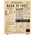 37th Birthday Party Decorations Poster - 37 Years Ago Anniversary Sign 11x14 In. Vintage Home Decor Supplies for Her or Him. Back In 1987 Historical Banner for Women or Men Turning 37 Years Old