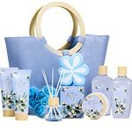 Spa Gift Baskets for Women, Bath Gifts for Women -11pcs Spa Gift Sets with Shower Gel, Body Lotion, Reed Diffuser, Relaxing Gift Basket for Women, Holiday Gift for Birthday Anniversary (Cotton)