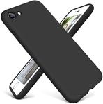 LOXXO® Microfiber Candy Case Compatible for iPhone 6/6S Smooth Touch Cushion Liquid Soft Silicone Gel Rubber Phone Cases Non-Slip Full Body Protective Shockproof Back Cover|4.7 inch|Solid (Black)