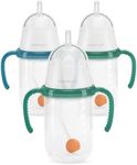 NumNum Tiny Training Cup | Baby's First Cup | 100% Silicone Non-Slip Open Cup for Baby Drinking and Self Feeding Development | BPA Free Drop-Proof | for Infants 4 Months+, 2 Ounce (Clear/Blue Tint)