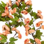 TIED RIBBONS Pack of 2 Artificial Flower Vine Garland Creeper 69 Small Rose (183 cm) Garland for Decoration Wall Door Hanging Home Decor Balcony Indoor Outdoor Office Craft Decorative Items (Orange)