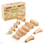 Winb Wooden Train Track 52 Piece Set-Track Expansion 100% Compatible with All Major Brands Including Thomas Wooden Railway-Toddler Railway Toy Train Set Boys Train Set for Girls & Boys 3+