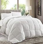 Oversized Queen 92"x96" White Down Alternative Comforter Duvet Insert - Corner Tabs, Double Stitches, Piped Edges, Siliconized Fiber, Protects Against Dust Mites, Hypoallergenic, Allergy Free