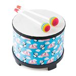 Bongo Floor Tom Drums Set for Kids: Childrens Drum Percussion Music Instrument with 2 Mallets - Preschool Montessori Floor Babies Drum (Blue 8" )