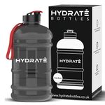 hydrate XL Jug 2.2 Litre Sports Water Bottle BPA Free Flip Top Bottle Ideal for Gym (Black)