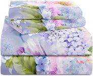 YIYEA Queen Sheet Set, Luxury 1800TC Hotel Quality Double Brushed Microfiber Floral Bed Sheets for Queen Size Bed, Extra Soft, Deep Pocket, Shrinkage and Fade Resistant, 4PC (Queen)