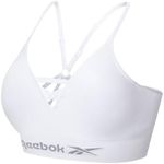 Reebok Womens Seamless Gym Top | Womens Gym Tops with Halter Neck Design | Wireless Bra Style Crop Top for Women Activewear | Black, Grey or White