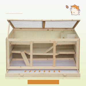Pawhut Large Wooden Hamster Cage – Spacious Small Pet Habitat