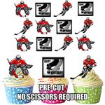 AK Giftshop PRE-CUT Happy Birthday Ice Hockey - Edible Cupcake Toppers/Cake Decorations (Pack of 12)