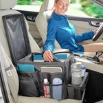 High Road Large CarHop Car Seat Organizer for the Front or Back Seat for Kids and Adults with Cup Holder Tray, Side Pockets and Cooler Compartment