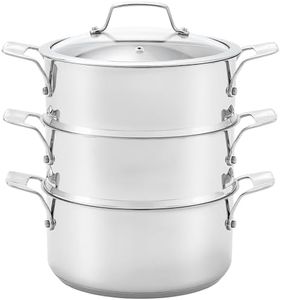 Stellar 22cm 3 Tier Steamer Set, Stainless Steel, Silver