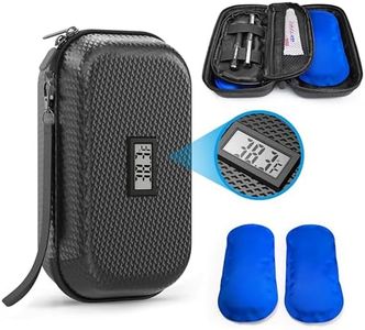 CASAZEN Insulin Cooler Travel Case TSA Approved, Refrigerated Medicine Travel Case with Temperature Display, Diabetes Travel Case with Wrist Strap & 2 Reusable Ice Packs, Gift For Daily and Trip