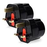 kwmobile 2x travel adapter compact for England - Travel plug schuko EU to UK in Black