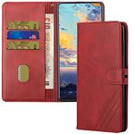 LEMAXELERS Compatible with iPod Touch 7 Case Wallet Cover Retro PU Leather Premium Vogue Business Wallet Case with Kickstand and Card Slots Shockproof Case for iPod Touch 5 / Touch 6 Red HX