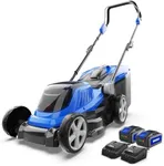 WILD BADGER POWER Lawn Mower 40V Brushless 16" Cordless, 5 Cutting Height Adjustments, Electric Lawn Mower, Quickly Folding Within 5’s, 20V*2 4.0AH Battery and Super Charger Included.