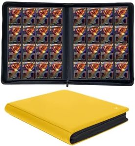 KUOOKING 1000+ Pockets Trading Card Binder, 16-Pocket Card Ablum Compatible with MTG,Sports Cards & Other Standard Size Trading Cards (Yellow)
