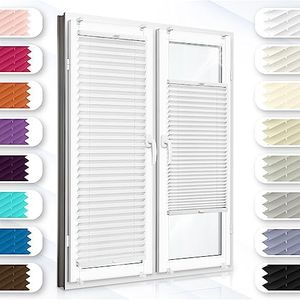 Concept Blinds - Persiana Plisada Personalizada SIN perforación - Colección Premium 18 Colores de Tela - Montaje rápido y fácil (Altura de 50 cm a 149 cm)