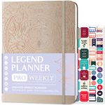 Legend Planner PRO – Undated Weekly & Monthly Life Planner for Goals & Productivity. Time Management Organizer Notebook, 18x25.5cm (Seashell)