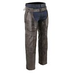 Milwaukee Leather Chaps for Men's Distressed Brown Leather Snap Out Thermal Lined 4-Pockets Motorcycle Chap MLM5500 - XXX-Large