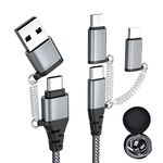 Multi Charger Cable, USB C to USB C Charger Cable 60W PD USB A/Type C to Lightning/Type C/Micro USB Sync-and-Charge Nylon Braided Cable Compatible with iPhone kindle Samsung Galaxy Huawei Goodaux