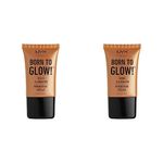 NYX Professional Makeup Born to Glow Liquid Illuminator, Liquid Shimmer Makeup, Highlighter, Foundation Base, Vegan Formula, Shade: Pure Gold (Pack of 2)