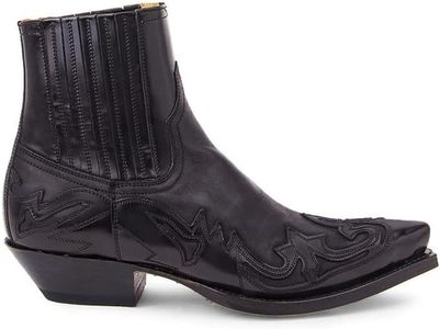 XBTEVUDAK Western Cowboy Boots Breathable Casual Comfortable High top Embroidered Pointed Toe Stitched Oxford Boots