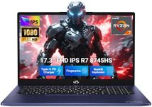 NIMO 17.3" Light-Gaming-Laptop, AMD Ryzen 7 8745HS 8-Core 32GB DDR5 RAM 1TB SSD, Radeon 780M Graphics, FHD IPS Display, 100W Type-C Fast Charger, Backlit Keyboard, Fingerprint Login, USB 4.0