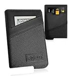 Fidelo Wallet Case For Carbon Fiber/Aluminum pop up wallet-Crazy Horse Leather & Ballistic Nylon Case with CarbonFiber Money Clip. Perfect Minimalist Wallet For Men-Nylon/Leather CASE ONLY-Black