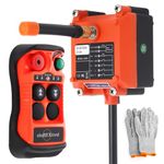 110V 2-Button Industrial Wireless Overhead Hoist Crane Radio Remote Control Transmitter and Receiver for Lift Winch Electric Chain Hoist Crane Remote Control Q200