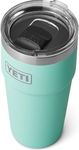 YETI Rambler Cup, Vacuum Insulated Stainless Steel Stackable Cup with Magslider Lid, Seafoam, 20 oz (591 ml)