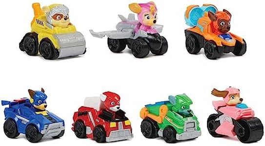 PAW PATROL: Il film Mighty, 7 pezzi Pup Squad Racers, set regalo con auto giocattolo Liberty, adatto per bambini dai 3 anni in su