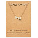 Make A Wish Necklace for Women Heart Initial Necklace Dainty Letter Necklace Monogram Name Necklace Trendy Alphabet Necklace Initial Pendant Necklace Birthday Christmas Gifts for Girls