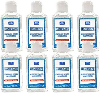 8 x 60ml Instant Hand Sanitiser Gel Flip Cap Multipack from Handsafe, Kills 99.9%+ Bacteria, 62% Alcohol Based, Medical Grade, Anti Bacterial Fast Acting Formula