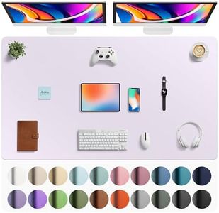 Aothia Faux Leather Desk Mat - Large Mouse Pad, Non-Slip PU Leather Blotter, Waterproof Writing Surface for Office and Home (Soft Lavender, 63" x 24")
