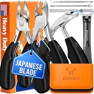 Heavy Duty Toenail Clippers Set for Seniors Thick Toenails, 7-in-1 Nail Clippers with Catcher, Professional Long Handle Ingrown Toenail Clippers for Men, Fingernail Manicure Pedicure Kit