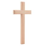 NBEADS Wooden Wall Cross, 31x15cm Handmade Wood Hanging Cross Handheld Prayer Cross Church Hanging Ornament for Easter Party Home Living Room Wall Decor, Beige