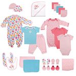 Luvable Friends Baby Girls' 7165 0-6M Layette Set, Pink Bird, 0-6 Months