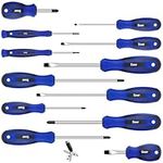 Sinoer 12-Pieces Screwdriver Set, Magnetic 6 Phillips and 6 Flat Head Tips Professional Non-Slip Handle for Home Repair,Improvement,Craft and More