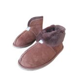 Brown Sheepskin Slippers for Men | Slipper Boot | Moccasin Slipper | Warm House Shoes | Fuzzy Sheep Fur Sleeper (US 6 (men))