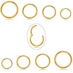 MILACOLATO 8Pcs 16G Surgical Steel Hinged Clicker Segment Nose Rings Hoop Helix Cartilage Daith Ohr Tragus Sleeper Earrings Body Piercing 6-12MM