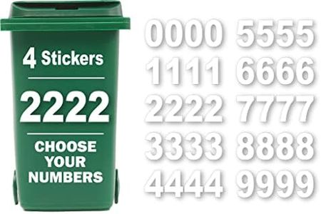 4 Pack Wheelie Bin Numbers for Bins - Choice of Numbers 0-9 - Wheelie Bin Stickers for Wheelie Bins Bin Number Stickers Vinyl 18cm Bin Sticker Easy to Apply Sticky Numbers Bin Numbers (Number 2)