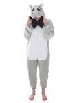 NEWCOSPLAY Unisex Adult Hippo Onesie Pajamas Animal One Piece Costume Cosplay Sleepwear (Hippo, Small)