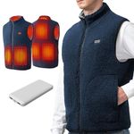 LABEWVI Fleece Heated Vest for Men with Battery Pack Included, Lightweight Electric Men's Heated Vest, USB Rechargeable