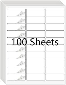 30 UP Labels 1" X 2-5/8" FBA Labels White Shipping Address Labels for Laser and Ink Jet Printer, 30 per Page Labels (100 Sheet, 3000 Labels)