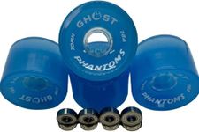 GHOST BOARDS Jelly Phantoms 70mm 78A Long Board Wheels with ABEC-7 Bearings for Smooth Cruising - Skateboard Wheels Provide Grip & Speed - Ghost Wheels Built for Tricks & Control (Blue)