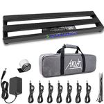 Guitar Pedal Board,AKLOT Pedal Board with Built-in Power Supply Effect Pedalboard Aluminium Alloy 19" x 5" Black APB-03 with Bag, Pedal Cable, Velcro